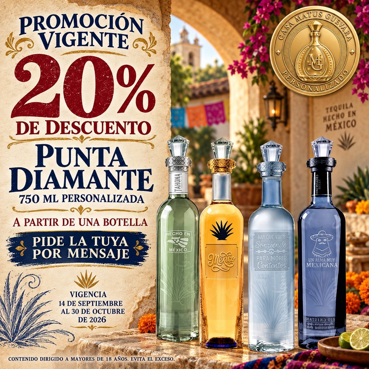 Punta Diamante 750 ml personalizada: 20% de descuento desde una botella