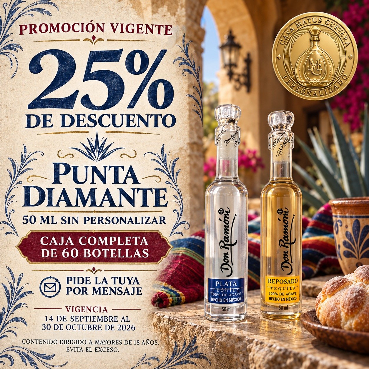 Punta Diamante 50 ml sin personalizar: 25% de descuento en caja de 60 botellas
